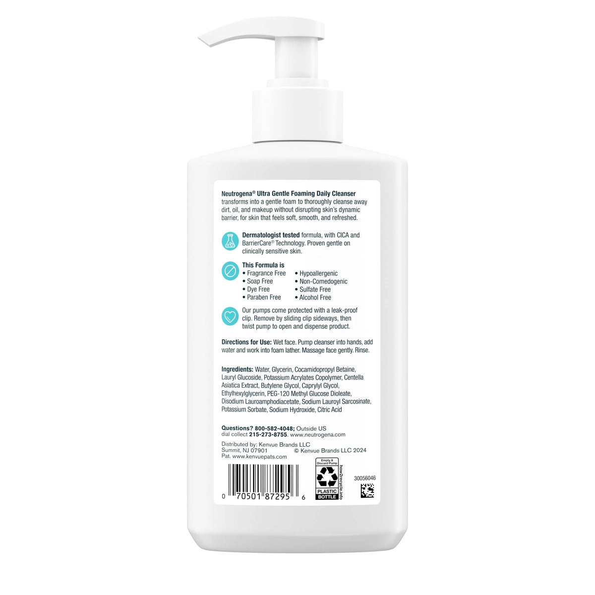 (2 Pack) Ultra Gentle Foaming Facial Cleanser, Daily Face Wash, 12 Fl. Oz