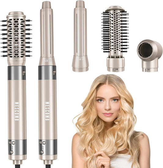Hair Dryer Brush 5 in 1-110,000 RPM High-Speed Frizz-Free Blow Dryer for Fast Drying, Multi Hair Styler with Auto-Wrap Curlers, Blow Dryer Brush for Straightening Volumizing Curling Styling