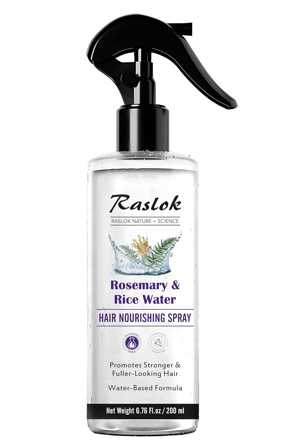 Nature+Science Rosemary & Rice Water Hair Spray | Made with 100% Natural Extracts | Lightweight, Non-Greasy Formula | for Softer, Smoother-Looking Hair | 6.76 Fl Oz / 200 Ml