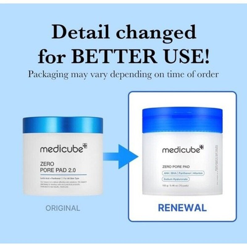 Medicube Zero Pore Pad - Dual-Textured Facial Toner Pads 70 Pads Exfoliates