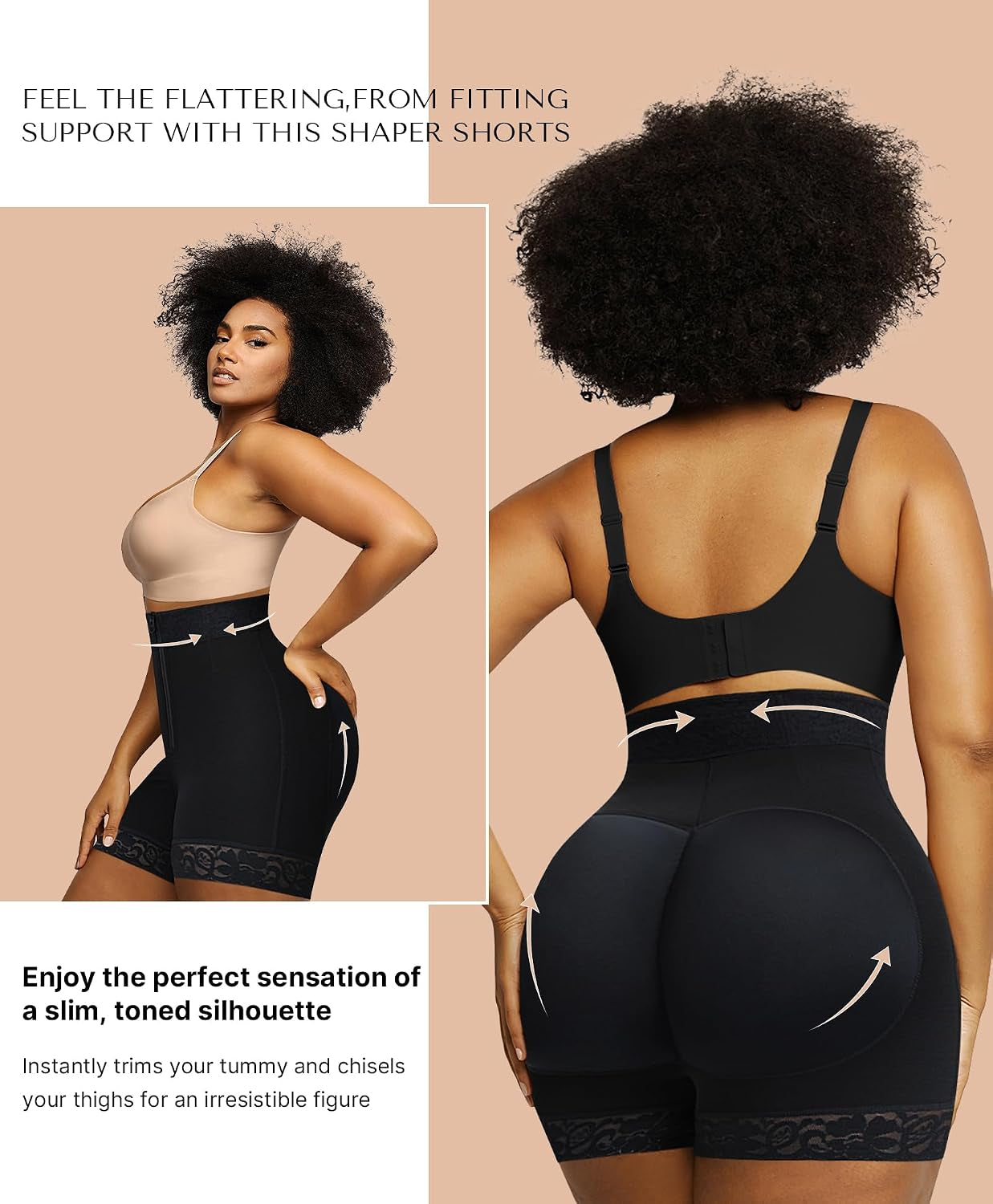 Shapewear Tummy Control Shorts Fajas Colombianas with Zip Closure