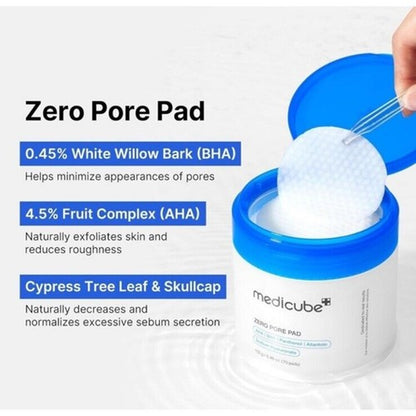 Medicube Zero Pore Pad - Dual-Textured Facial Toner Pads 70 Pads Exfoliates