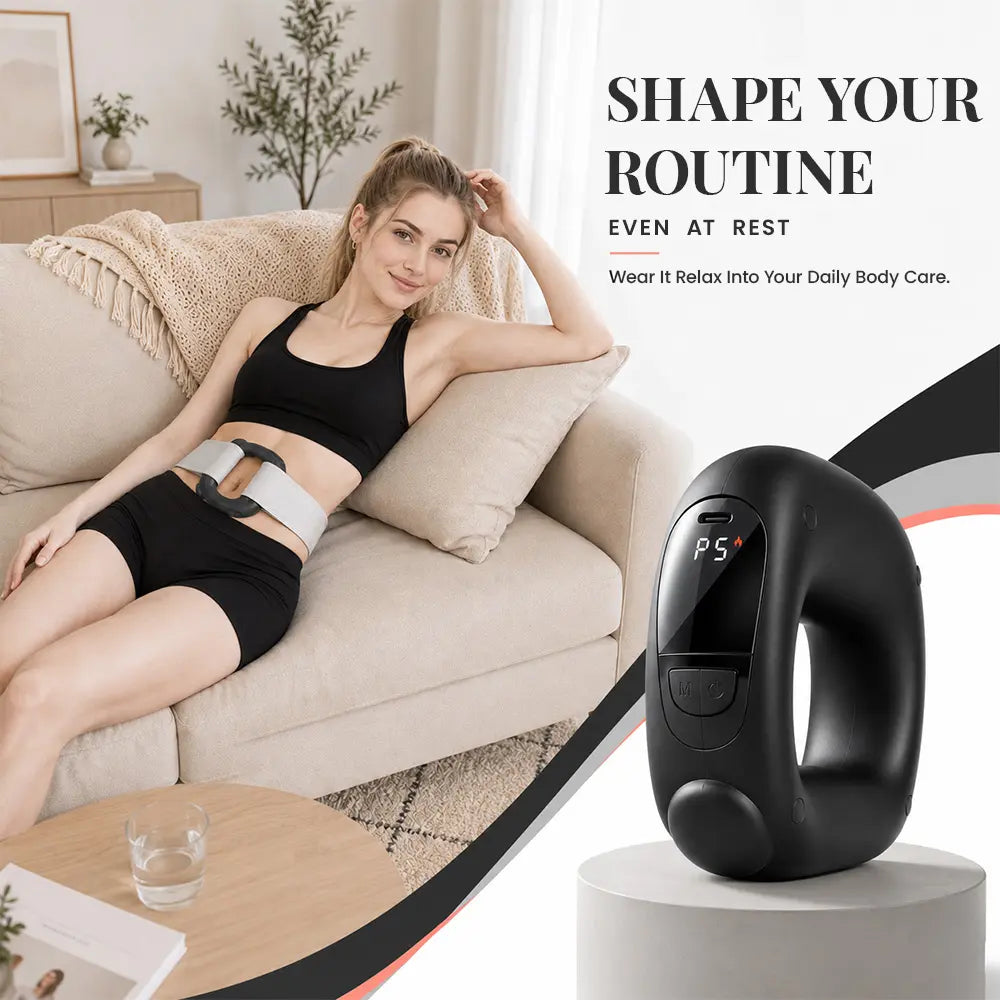 Turbo-Vibe Fascia Ring Belt – Rechargeable Hands-Free Full Body Massage Device, 6 Speed 6 Mode Mini Ab Trainer for Muscle Recovery & Deep Tissue Relief, Perfect Gifts for Boyfriend, Men, Women, Adults,Sohochic