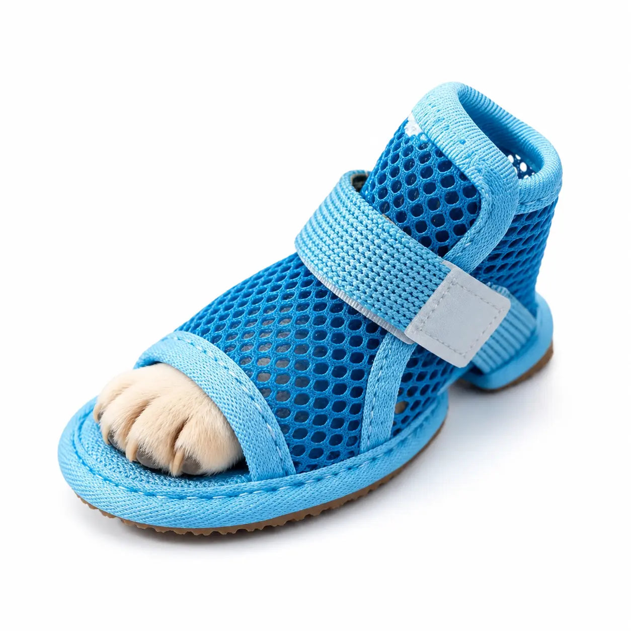 4 Counts Breathable Mesh Dog Shoes, Anti-Slip Adjustable Strap Lightweight Pet Paw Protectors for Summer Daily Outdoor Walking Puppy Shoes Supplies