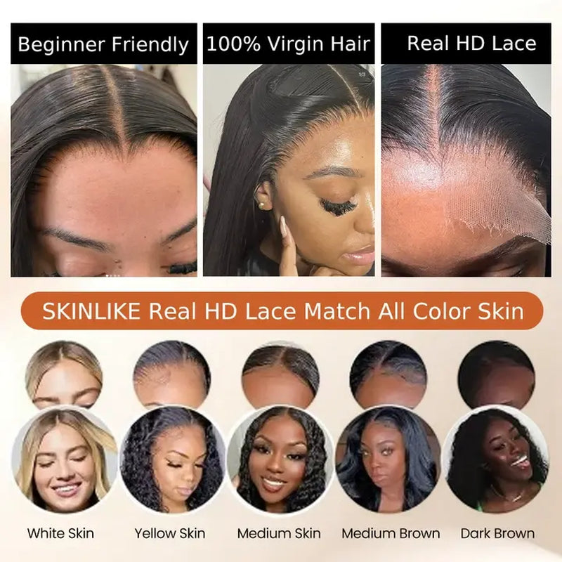 BEEOS Female 5X5 Lace Closure Glueless HD Wig, 20-In Water Wave Real Human Hair, 250% Density, Pre-Plucked Natural Hairline, Pre-Bleached Tiny Knots, Skinlike HD Lace, Beginner-Friendly Natural Black Wig, Glueless Hd Wigs,Sohochic